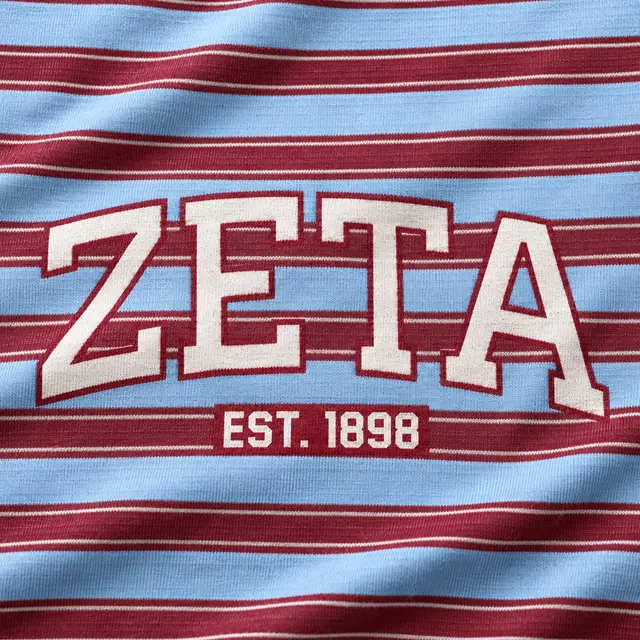 Zeta Tau Alpha Striped Block Lettering PR Tank