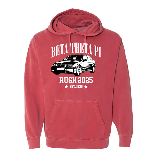 Beta Theta Pi Car Illustration Rush Hoodie 2