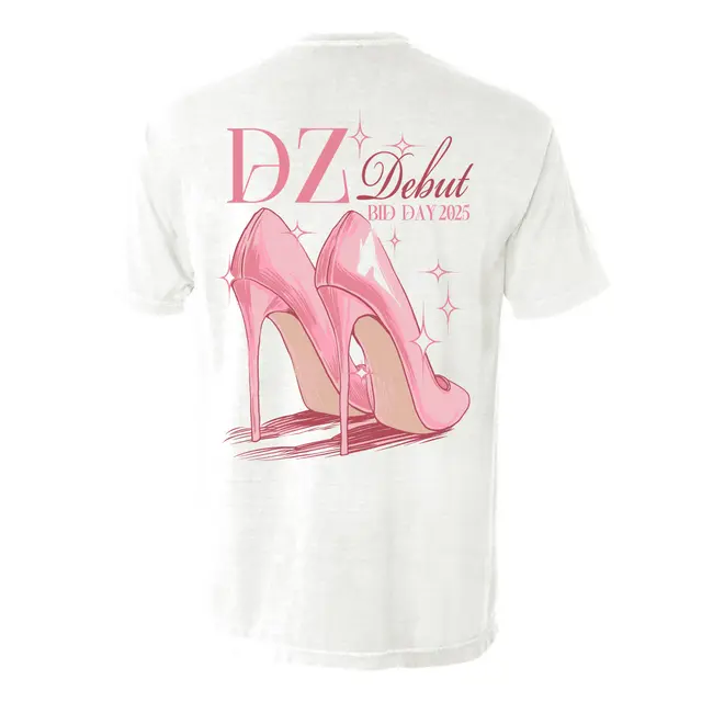 Delta Zeta Pink Heels Glam Bid Day Shirt 2