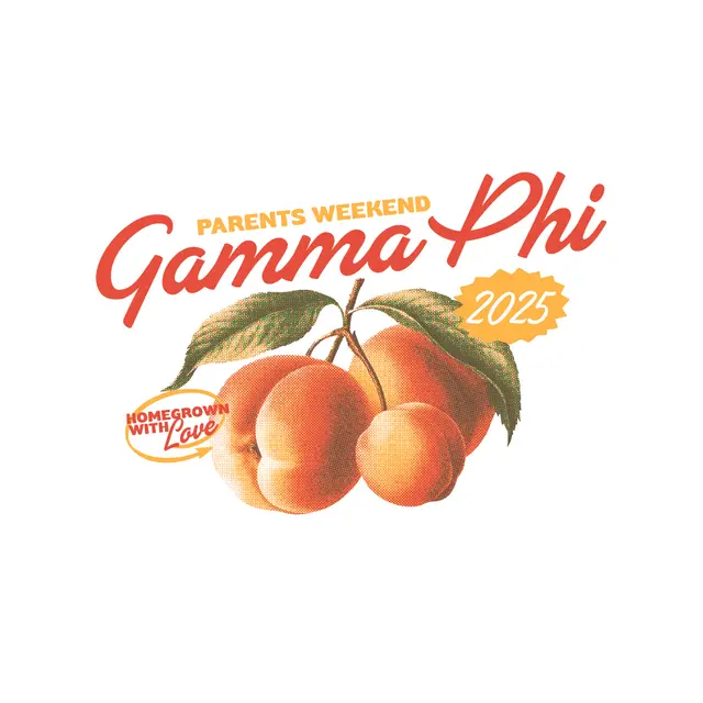 Gamma Phi Beta Peach Illustration Parents Weekend Shirt
