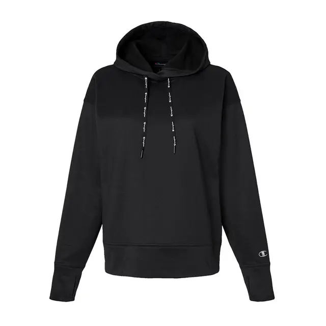 Champion Ladies' Gameday Hooded Sweatshirt chp100 Black Front