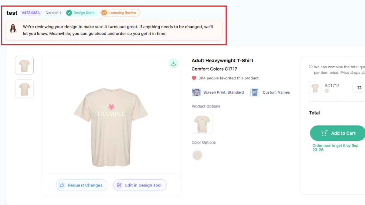 See Licensing Review Status on Your Fresh Prints Hq Account