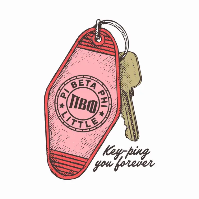 Pi Beta Phi Key Tag Illustration Big Little Reveal Sweater