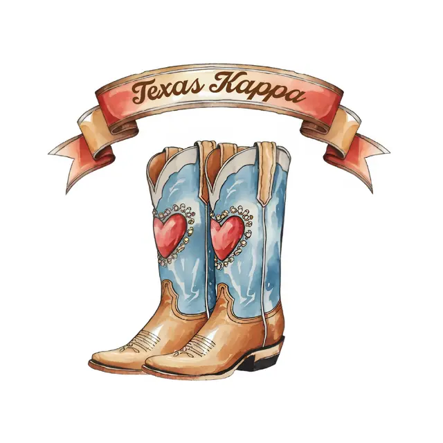 Kappa Kappa Gamma Heart Cowboy Boots PR Shirt