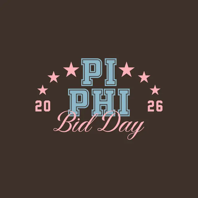 Pi Beta Phi Starry Block Lettering Bid Day Tank