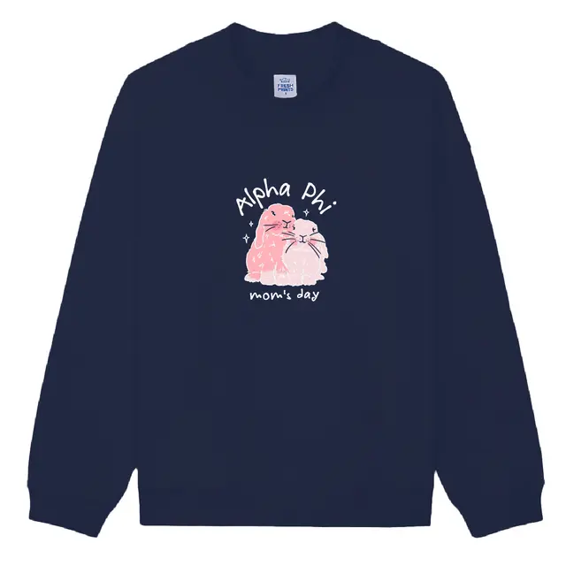 Alpha Phi Cute Bunnies Mom's Day Crewneck 2