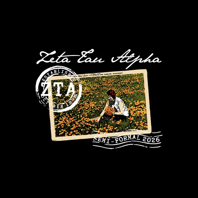 Zeta Tau Alpha California Poppy Field Semi-Formal Shirt