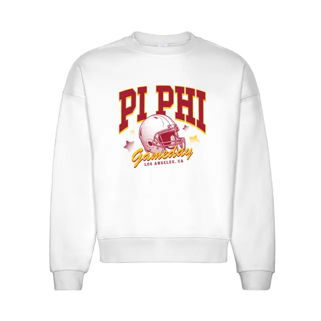 Pi Beta Phi Bold Helmet Game Day Crewneck 2
