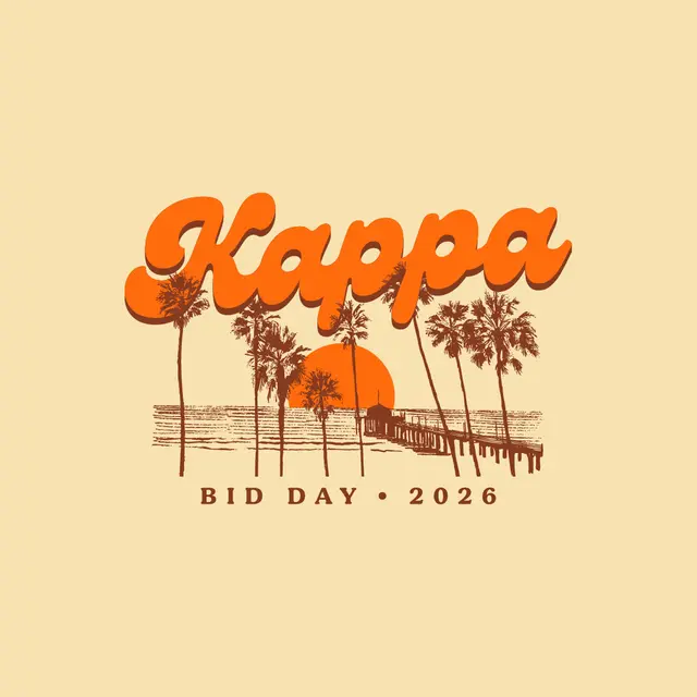 Kappa Kappa Gamma Sunset Pier and Palms Bid Day Shirt