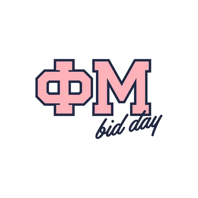 Phi Mu Bold Pink Greek Letters Bid Day Tank