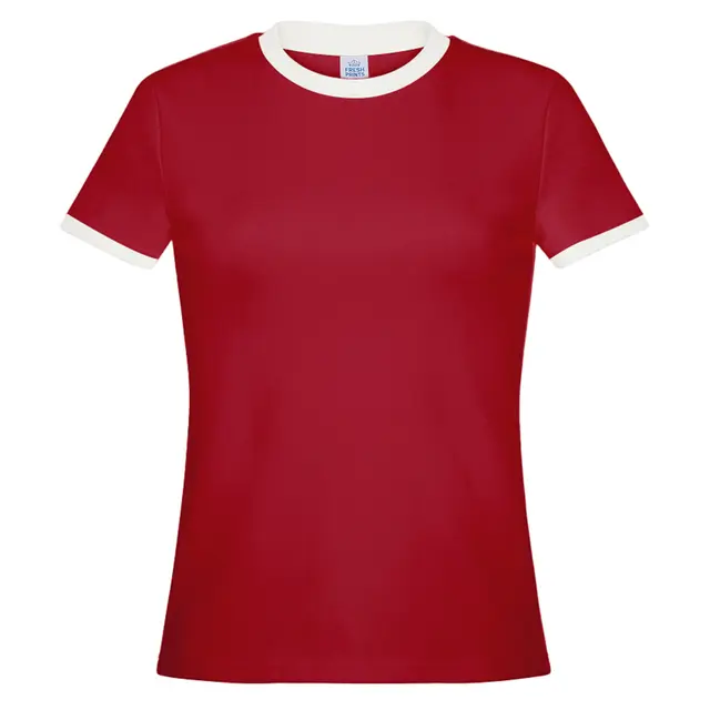 FP97 Simone Slim Fit Ringer Shirt Crimson White Front