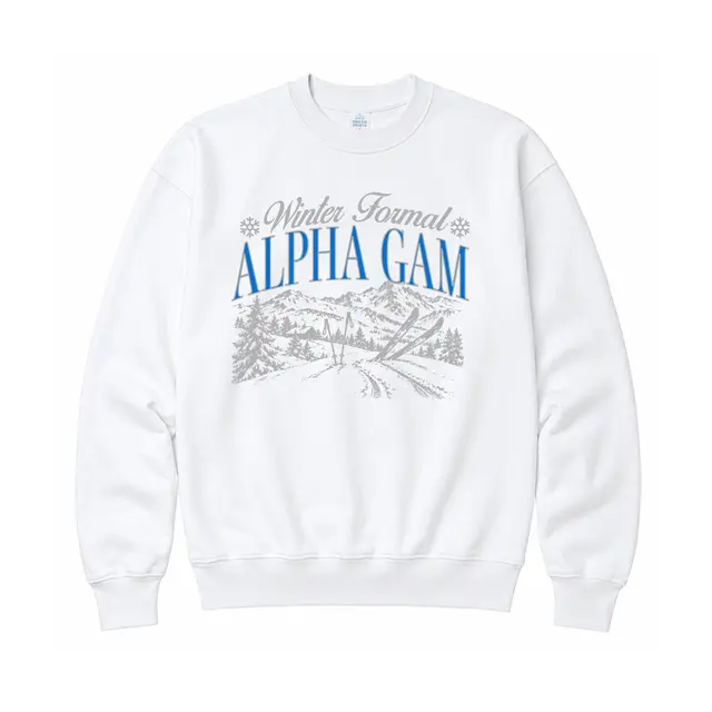 Alpha Gamma Delta Mountain Scene Winter Formal Crewneck 2