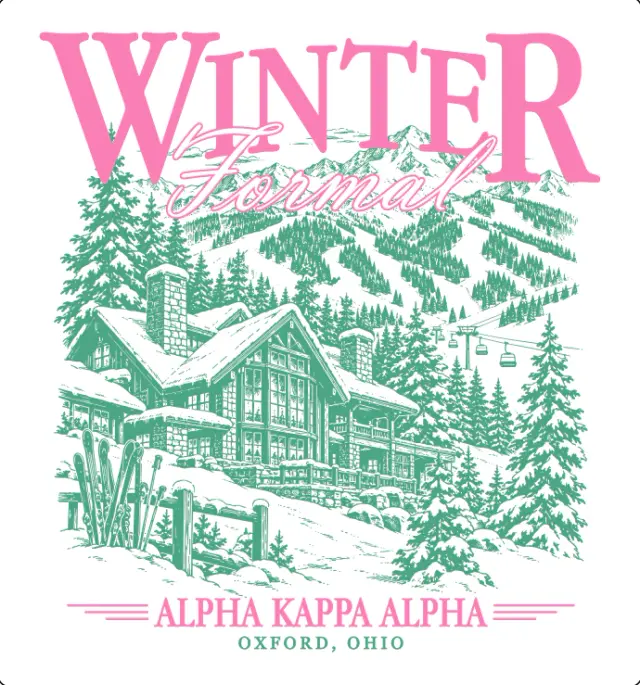 Alpha Kappa Alpha Mountain Lodge Illustration Formal Sweater