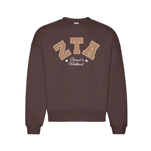 Zeta Tau Alpha Houndstooth Lettering Parents Weekend Sweater 2