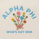 Alpha Phi Floral Illustration Parents Weekend Sweater