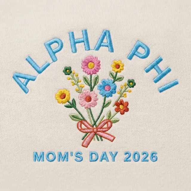 Alpha Phi Floral Illustration Parents Weekend Sweater