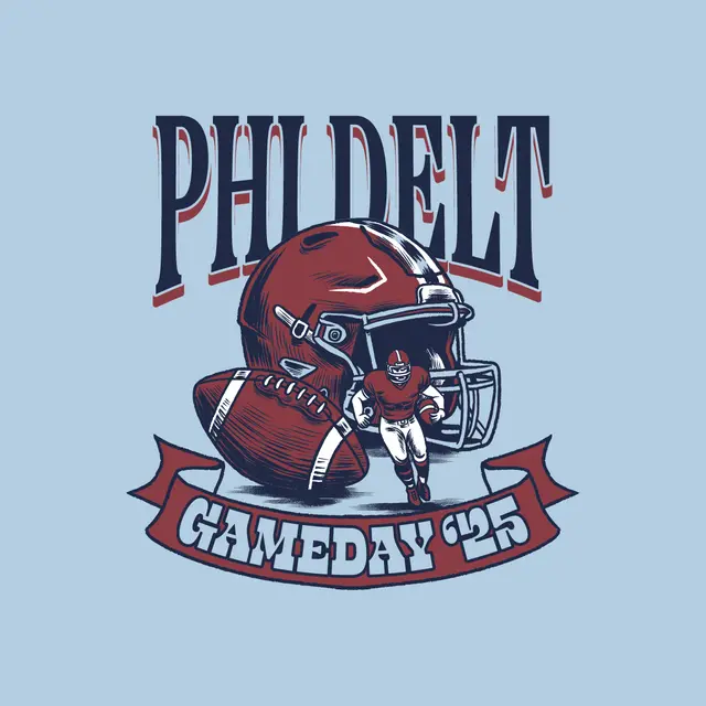 Phi Delta Theta Football Helmet and Player Game Day Shirt
