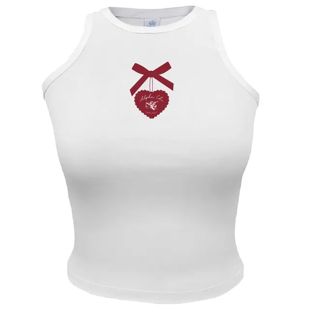 Alpha Chi Omega Heart and Bow Date Party Tank 2