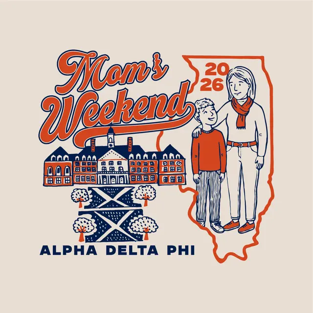Alpha Delta Phi Illustrated Family Scene Parents Weekend Shirt