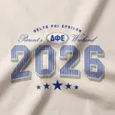 Delta Phi Epsilon Striped Text Parents Weekend Hoodie