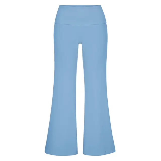 FP101 Katie Fold-over Flared Pants Light Blue Front