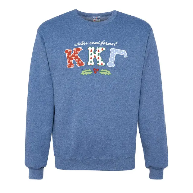 Kappa Kappa Gamma Festive Lettering Winter Semi Formal Crewneck 2