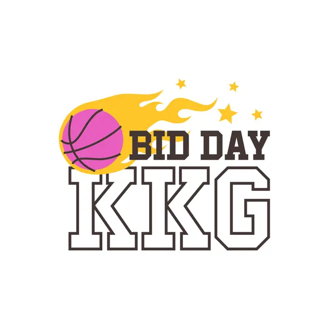 Kappa Kappa Gamma Flaming Basketball and Stars Bid Day Shirt