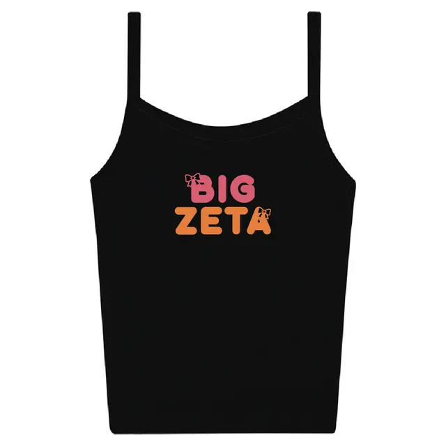 Zeta Tau Alpha Bold Bow Text Big Little Reveal Tank 2