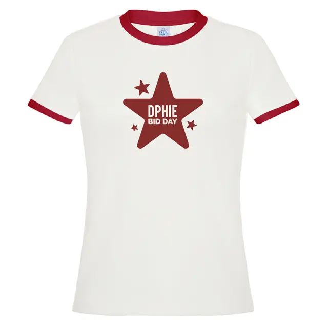 Delta Phi Epsilon Big Star Text Bid Day Shirt 2