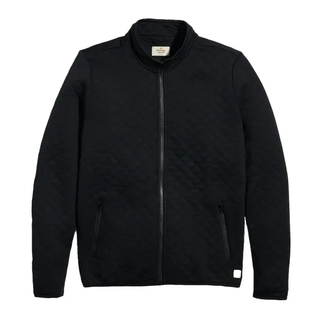 Marine Layer Corbet Full-Zip Jacket Black Front