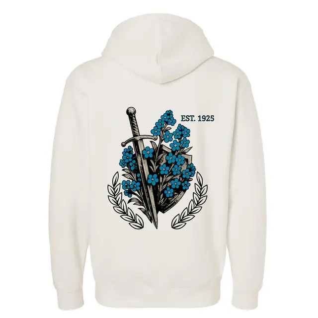 Alpha Pi Omega Elegant Sword and Floral Shield PR Hoodie 2