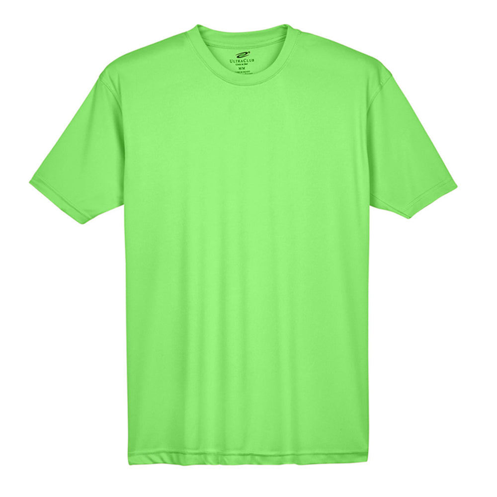 UltraClub Men's Moisture-Wicking Performance Tee – Military Green, 6X-Large, Athletic Fit, Tagless & Snag-Resistant - View #12