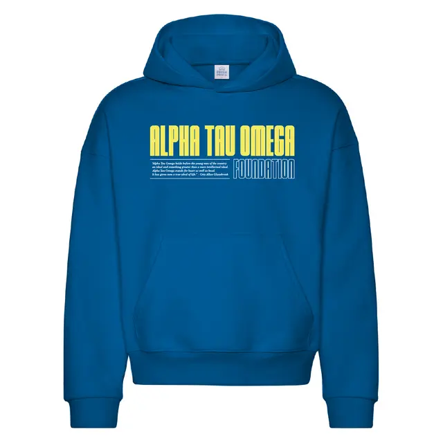 Alpha Tau Omega Bold Yellow Text Philanthropy Hoodie 2