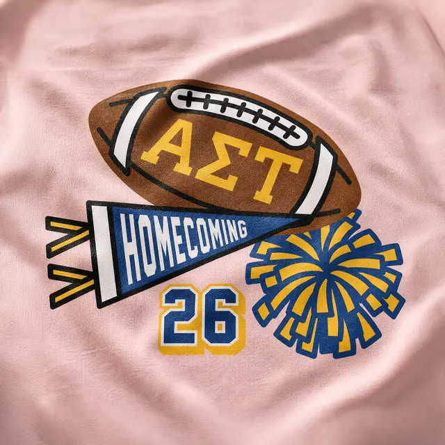 Alpha Sigma Tau Football Cheer Banner Homecoming Tank