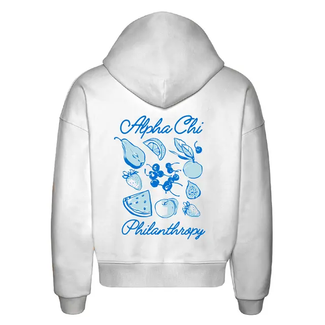 Alpha Chi Omega Blue Fruit Philanthropy Hoodie 2