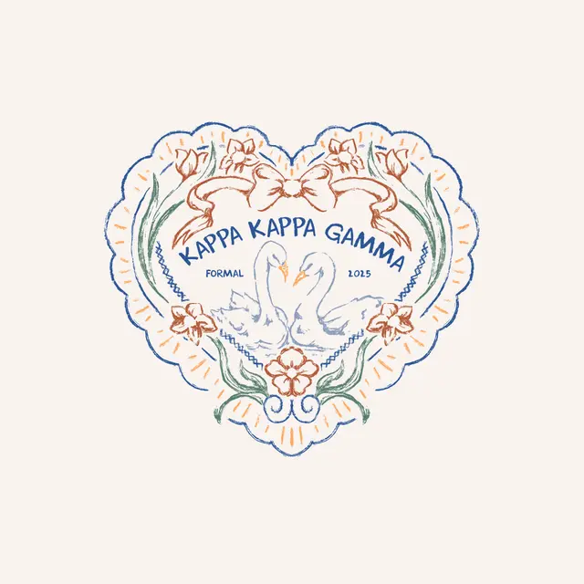 Kappa Kappa Gamma Floral Heart Formal Shirt
