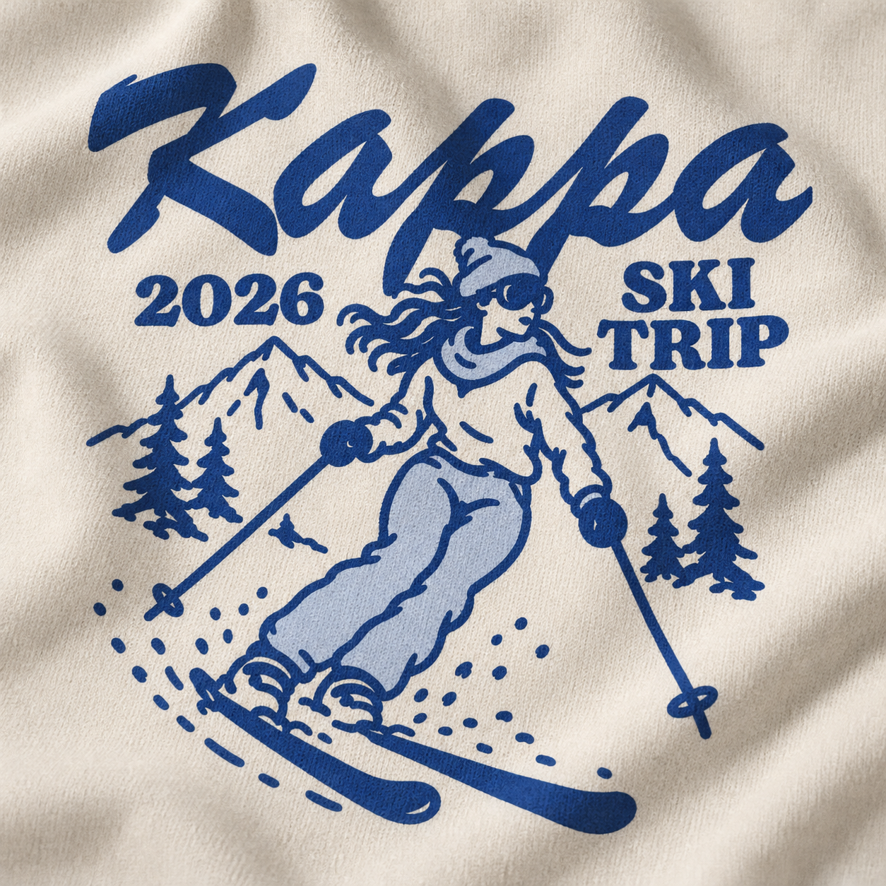 Kappa Kappa Gamma Skiing Illustration PR Shirt | Fresh Prints