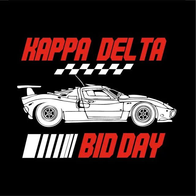 Kappa Delta Race Car Graphic Bid Day Shirt