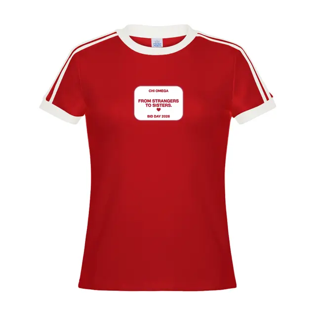 Chi Omega Bold Block Text Rush Bid Shirt 2