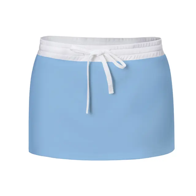 Fresh Prints Lexi Drawstring Mini Skort Light Blue White mto Front
