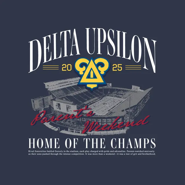 Delta Upsilon Stadium Illustration Parent's Weekend Sweater