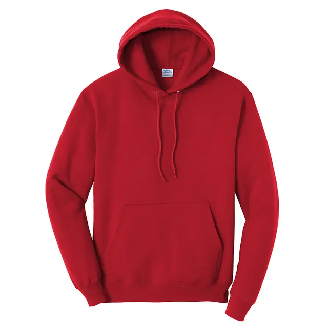 Port & Company Core Fleece Pullover Hooded Sweatshirt pc78h Red Front