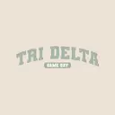 Delta Delta Delta Gingham Text Game Day Crewneck