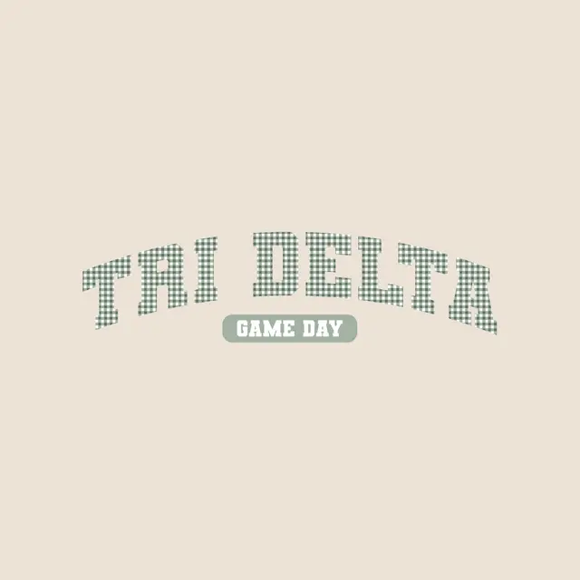 Delta Delta Delta Gingham Text Game Day Crewneck