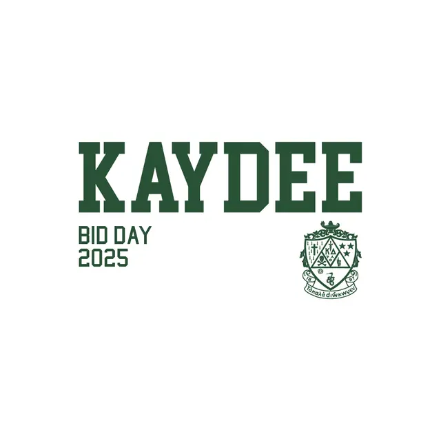 Kappa Delta Bold Kaydee Text with Crest Rush Shirt