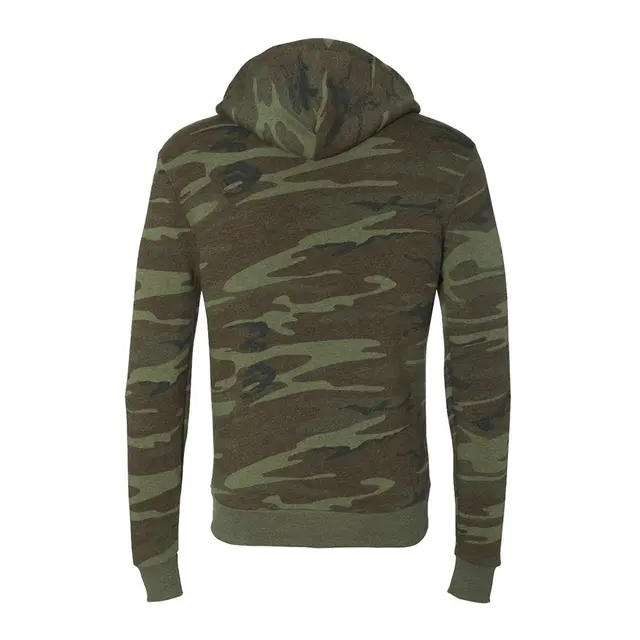 Alternative Unisex Rocky Eco-Fleece Zip Hoodie aa9590 Camo Back
