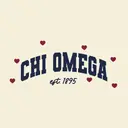 Chi Omega Navy Text and Hearts PR Tank