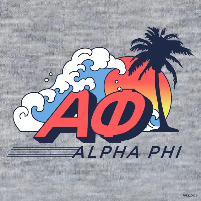 Alpha Phi Tropical Wave Design for Tank for Sorority PR