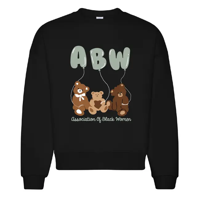 Association of Black Women ABW Balloon Letters with Teddy Bears PR Crewneck 2