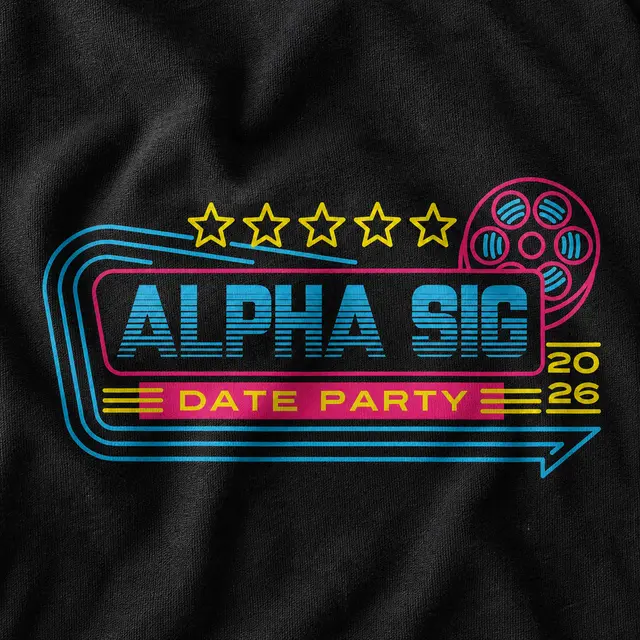 Alpha Sigma Alpha Neon Film Reel Date Party Tank